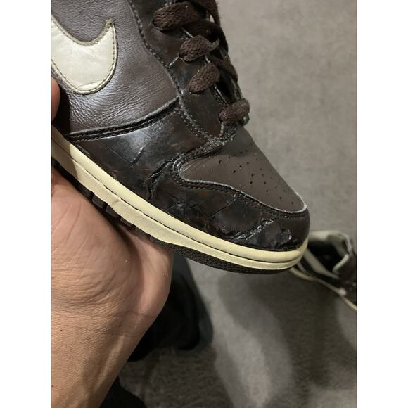 Size 10.5-2006 Nike Dunk High Premium Woodgrain Baroque 312786-223 Brown Mens